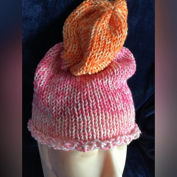 Orange & Pink Serene Knitted Hat - Picture 6 of 6